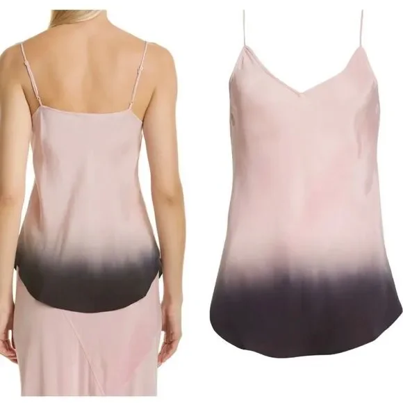 Atm Silk Ombré Charmuse Dip Dye in Dusty Rose fade to black Retail $225 S/P